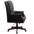 Фото #1 товара High Back Pillow Back Black Leather Executive Swivel Chair With Arms