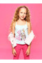 LCW Kids Kare Yaka Barbie Baskılı Kız Çocuk Atlet