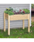 Фото #2 товара Elevated Natural Garden Plant Stand Outdoor Flower Bed Box Wooden