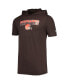 Фото #3 товара Men's Heathered Brown Cleveland Browns Team Brushed Hoodie T-shirt