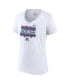 ფოტო #4 პროდუქტის Women's White Colorado Avalanche 2022 Stanley Cup Champions Saucer Pass V-Neck T-shirt