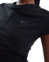 Nike Training One wrapped ribbed t-shirt in black Черный, XS - фото #3