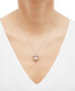 ფოტო #2 პროდუქტის Cultured Freshwater Pearl (7mm) & Diamond (1/7 ct. t.w.) Heart 18" Pendant Necklace in 14k Gold (Also in White Gold)