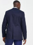 ASOS DESIGN wedding skinny cotton blazer in navy