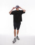 Фото #2 товара Topman premium heavyweight relaxed fit t-shirt with dropped shoulder 370gsm in black