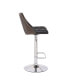 Bentwood Wood Bar Stool with Diamond Quilted Finish Curved Seat and Back