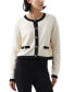 Фото #1 товара Women's Vhari Contrast-Trim Button-Up Cardigan Sweater