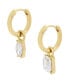 Фото #2 товара Crystal Gold-tone Stone Dangle Huggies Earring