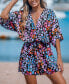 Women's Multicolored Leopard Print Lace Up Romper