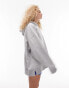 Topshop premium oversized hoodie in grey marl