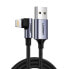 Фото #1 товара Kątowy kabel przewód do iPhone USB - Lightning MFI 2.4A 1m czarny