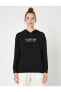 Фото #6 товара Толстовка Koton Slogan Hoodie Black 1kal68071ık