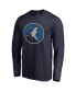 Фото #2 товара Men's Karl-Anthony Towns Navy Minnesota Timberwolves Backer Name and Number Player Long Sleeve T-shirt