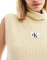 Calvin Klein Jeans woven label sweater vest in cream