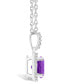 Amethyst (1-1/4 ct. t.w.) and Lab Grown Sapphire (1/6 ct. t.w.) Halo Pendant Necklace in 10K White Gold