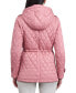 Фото #2 товара Women's Petite Quilted Hooded Anorak Coat