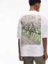 Фото #1 товара Topman extreme oversized fit t-shirt with front and back bluebells patch print in white