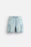 DENIM CARGO BERMUDA SHORTS