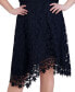 Фото #4 товара Plus Size Floral-Lace Boat-Neck Fit & Flare Dress
