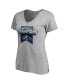 ფოტო #3 პროდუქტის Women's Heather Gray Atlanta Braves 2021 World Series Champions Locker Room Plus Size V-Neck T-Shirt