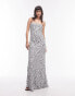 Фото #3 товара Topshop jacquard maxi slip dress mono polka dot