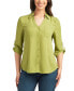 ფოტო #4 პროდუქტის Juniors' Collared Roll-Tab-Sleeve Button-Down Shirt