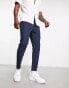 Фото #1 товара Only & Sons linen mix tapered fit trousers in navy