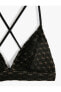 Фото #4 товара Criss Cross Lacy Triangle Bralette Bikini Top