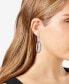 ფოტო #2 პროდუქტის Silver-Tone Glass Stone Double Link Oval Hoop Drop Earrings