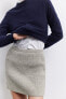 Plain wool blend knit mini skirt