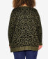 Фото #2 товара Plus Size Longline Print Cardigan Sweater