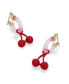 Faux Stone Cherry Charm Huggie Earrings