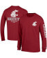 Фото #2 товара Men's Crimson Washington State Cougars Team Stack Long Sleeve T-shirt
