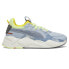 Фото #1 товара Puma RsX Spring Clean Lace Up Mens Blue Sneakers Casual Shoes 39354901