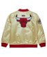 Фото #3 товара Men's Gold Distressed Chicago Bulls Team OG 2.0 Vintage-Like Logo Satin Full-Zip Jacket