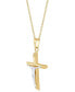 ფოტო #3 პროდუქტის Crucifix Cross 18" Pendant Necklace in 14k Two-Tone Gold