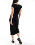 Фото #6 товара Pieces ribbed column midi skirt in black