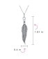 ფოტო #3 პროდუქტის Feather Leaf Dangling Pendant Charm Necklace Western Jewelry For Women Blackened Antiqued .925 Sterling Silver 18 Inches