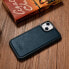Etui pokryte naturalną skórą do iPhone 14 Leather Oil Wax granatowy