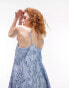 Topshop embroidered swing mini dress in blue Синий, S - EU 36-38 - фото #2