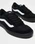 Vans Cruze trainers in black with white side stripe