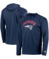 Фото #2 товара Men's Navy New England Patriots Raglan Long Sleeve Hoodie T-shirt