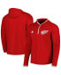 Фото #2 товара Men's Red Detroit Red Wings Team Long Sleeve Quarter-Zip Hoodie T-shirt