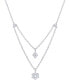 ფოტო #1 პროდუქტის Diamond Flower Layered Pendant Necklace (1/3 ct. t.w.) in Sterling Silver, 16" + 2" extender