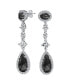 Фото #1 товара Black Cubic Zirconia Halo Long Pear Solitaire Teardrop CZ Statement Dangle Chandelier Earrings Pageant Party