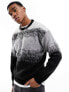 Jack & Jones oversize soft faded jumper in monochrome