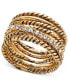 ფოტო #1 პროდუქტის Textured Pavé Statement Ring, Created for Macy's