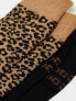 Threadbare Ski 2 pack printed socks in leopard print