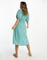 Vila ring detail midi dress in sage