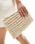 True Decadence embellished pearl crossbody clutch bag in cream - фото #3